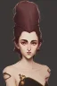 Placeholder: warm but stern aunty victorian era, posh british accent influenced, high born facial features dnd character on a solid black background, full body image, high quality realistic.