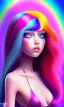 Placeholder: girl, cute, beautiful, long hair, rainbow hair, sweet face, looking at viewer