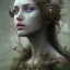 Placeholder: Portrait of beautiful girl, face dept of field,face shining, plant, metal, feathers,central weight average, CWA Dryad, fae, sidhe, ominous, nature, plants, wildflower sparkle,wildflower 3d view, facepaint, dnd character portrait, intricate, oil on canvas, masterpiece, expert, insanely detailed, 4k resolution, retroanime style, cute big circular reflective eyes, cinematic smooth, intricate detail , soft smooth lighting, soft pastel colors, painted Renaissance style,sharp fucus, bokeh,macro lens,