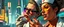 Placeholder: cyberpunk mega city fallout 4, airbrush and pen outline, A cinematic, high-end advertisement image for a fictional service called “Posh Symposium with Spice Girl Nurse Glam Fashion Party™”. Split-screen composition with two contrasting emotional states. Mad scientist getting injected.