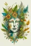 Placeholder: The fusion of a human face with elements of nature such as flowers, leaves or feathers, highlighting the symbiosis between humans and nature that is often a theme in boho art.