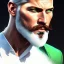 Placeholder: "MIddle aged white human male, with a trimmed but uneven beard, piercing green eyes with slick back hair,complete head and shoulders portrait, 8k resolution concept art portrait by Greg Rutkowski, Artgerm, WLOP, Alphonse Mucha dynamic lighting hyperdetailed intricately detailed Splash art trending on Artstation triadic colors Unreal Engine 5 volumetric lighting Splash art fantasy"