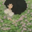 Placeholder: flora Cherry is a black girl with black curly hair gray eyes