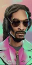 Placeholder: Snoop dogg. a chair. pink houses, pink sky, pink smoke, trees, outdoors