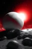 Placeholder: White planet sourranded by a red dwarf from space