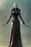 Placeholder: Cersei Lannister as evil queen in black leather, busty, cleavage, curvy, lena headay, angry, stern look. character design by cory loftis, fenghua zhong, ryohei hase, ismail inceoglu and ruan jia. unreal engine 5, artistic lighting, highly detailed, photorealistic, fantasy