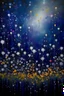 Placeholder: The night is dripping with flowers, acrylic painting, fine splatters, fantastic, dream like