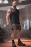 Placeholder: ProtoVision - Absolute Reality - Realism Engine XL - PhotoReal, What if Molly Ringwald was an extremely muscular man with a short, military style buzz-cut, pixie-cut hairstyle and goatee, wearing a black muscle shirt and Bermuda shorts, 4k, 8k, 32k UHD, Hyper realistic, extremely colorful, vibrant, photorealistic, realistic, sharp, highly detailed, professional quality, beautiful, awesome, majestic, superb, trending on artstation, pleasing, lovely, Cinematic, gorgeous,