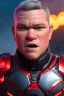 Placeholder: Matt Damon full frame portrait digital painting of futuristic animepunk robot, wide angle view, close-up, macro lens, centered camera, titanium accents, intricate details, small minutiae, tiny features, particulars, colorful, 8k, least ambient occlusion, volumetric lighting, volumetric clouds