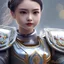 Placeholder: beautiful smooth realistic Japanese samurai robot girl body, run on dark cosmos background, dog еye, extremely sharp detail, finely tuned detail, ultra high definition, 8 k, unreal engine 5, ultra sharp focus, accurate sword wings, positive smile