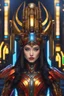 Placeholder: cyber robot woman ((masterpiece)), (beauty:1.3), iconic asp headpiece, UHD, 64K, hyperrealistic, vivid colors, , 8K resolution, throne room background with hieroglyphics, HDR depth, ultra detail, commanding regal aura, real photo