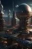 Placeholder: space, high_resolution, high detail , realistic, realism, futuristic, galactic capital city, techno, ancient, mystic, ion_engines, many small space ships in the background