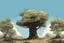 Placeholder: tree , overgrown apocalyptic background, comic book,
