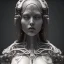 Placeholder: a beautiful marmor statue of a woman, steam punk, hr giger, scary, horror, realistic, made in octane, cinematic, movie, CGI, ultra-realistic, extremely detailed octane rendering, 8K, VRAY Super Real ar 2:3, dof photorealistic futuristic 50mm lens hard lighting dark gray tintype photograph, realistic lighting, sephia colors