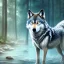 Placeholder: wolf, water, blue, forest, masterpiece, expert, 8K, hyperrealism, sharp focus, cinematic lighting