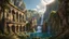 Placeholder: a medieval city at the foot of a waterfall at the end of a steep, narrow, 3.000 feet tall ravine. a masterpiece, fantasy concept art, dynamic lighting, hyperdetailed, intricately detailed, deep color, Unreal Engine, volumetric lighting, Epic cinematic brilliant stunning intricate meticulously detailed dramatic atmospheric maximalist digital matte painting