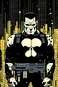 Placeholder: punisher sku;; satoshi nakamoto in the style of Hiroshi Nagai