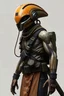 Placeholder: an humanoid alien hunter, with augmented senses. He wears tactical geear. he is without his helmet. complete figure, from head to feet