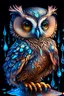 Placeholder: Tattoo design a one liquid cute baby owl, hyperdetailed intricately detailed, fantastical, surrealistic, splash screen, complementary colours, fantasy, concept art, 8k resolution, masterpiece inlaid with the Permanent.