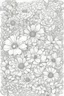 Placeholder: black and white wide beautiful cute floral frame for coloring pages, use a lot of big flowers, go all the way to the edges but leave a lot of space in the middle of the page, use only black and white, clear crisp outlines, no black background, go all the way to the outer edges of the page, use more space in the center of the page