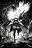 Placeholder: Explosion on the streets of Tokyo, greyscale