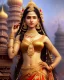 Placeholder: Detailed hot indian goddess, intricate details, full body portrait, keep head in frame, slight, black Japanese motif, concept art, highly detailed, digital painting, concept art, sharp focus, illustration, art by Yoji Shinkawa, WLOP and greg rutkowski and alphonse mucha and artgerm and yanjun Chen and Junji ito and Makoto Shinkai, HDR, octane render