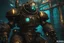 Placeholder: Big Daddy in 8k bioshock model with 8k solo leveling shadow artstyle, anime them, Underwater, neon water, full body, intricate details, highly detailed, high details, detailed portrait, masterpiece,ultra detailed, ultra quality