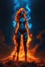 Placeholder: The female Shadow of Death using the staff of destruction. sexy. blue fire and orange smoke. Cinematic lighting, Volumetric,, lighting, Epic color composition, the hole naked truth, octane render, Mark Brooks and Dan Mumford, comic book art, naked truth.