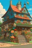 Placeholder: uma loja de flores, ghibli style