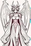 Placeholder: girl queen of demons, manga style, line arts illustration