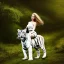 Placeholder: sourceress girl, beautiful, model, ivy dress, elf like, short hair, riding a white tiger, high definition, cinematic, realistic, nature