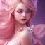 Placeholder: fairy, smiling, pink, blonde hair, beautiful, whole face, hyperrealism, masterpiece, expert, cinematic lighting, sharp focus, 8K, pastel, macro lens, woman, detailed, flower