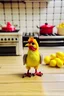 Placeholder: The little chicken is cute and cute and small and he 's standing in the kitchen serving the main course .