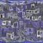 Placeholder: A violet abandoned plague town designed in medieval tapestry painted by Jean Dubuffet