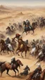 Placeholder: A picture of a battle of Muslims against polytheists with swords and horses, in the desert