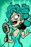 Placeholder: Turquoise Lebanese singercartoon 2d