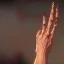 Placeholder: human hand, each finger has a face