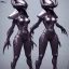 Placeholder: full body alien warrior female