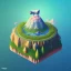 Placeholder: 100mm photo of isometric floating island in the sky, surreal cow with jewels, intricate, high detail, behance, microworlds smooth, macro sharp focus, centered