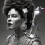 Placeholder: Painting of a White men with an afro hair cut,liv tyler, with laser eyes, perfect angle, antic grec pose, Black and white background, very detailed, high quality, very intricate, 8k, hdr, octane effect, frida khalo style