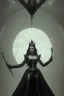 Placeholder: Famke Janssen as evil queen in black leather, busty, cleavage, dominatrix, curvy, angry, stern look. character design by cory loftis, fenghua zhong, ryohei hase, ismail inceoglu and ruan jia. unreal engine 5, artistic lighting, highly detailed, photorealistic, fantasy