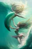 Placeholder: throwing a girl mermaid into the ocean