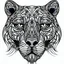 Placeholder: Panther front face view, cartoon, mandala, white back ground color, real style, realistic, minimalistic, minimal black line art, line art, crisp line art, unique coloring sheet, outlined, outline, crisp, crisp line edges, illustration, thin lines, crisp clear lines, line art, clean line art, unique, 8k, amazing, masterpiece, no colors, no dark color, no black color, avoid thick black, minimalistic line edges, pure white back ground, image character full fit to page,