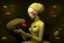 Placeholder: a woman with a bug in her hand, Ray Caesar, featured on cg society, daz3d, behance hd, surrealist