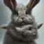 Placeholder: Evil humanoid rabbit, hyper realistic