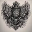 Placeholder: Russian coat of arms tattoo sketch black