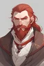 Placeholder: Vampire lord, English crown, 47 year-old man, red-haired, beard, Color palette - Red, white, brown & white