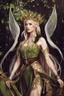 Placeholder: Golden Hair,Green eyes, Very long blonde hair. Rapunzel,beautiful ,flawless,long blonde hair,fairy crown, elven crown,sparkle,lily of the valleys,elven ears,pointed ears