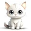 Placeholder: Make a cute cartoon baby cat vector, white background, realistic colors, simple 2d graphic