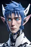 Placeholder: Anime male robot with elf ears, portrait, anime style, 8K resolution, high quality, ultra graphics, and detailed with lines.